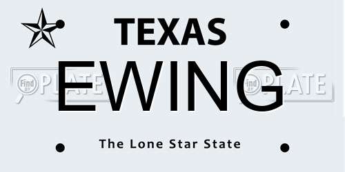 EWING Texas License Plate