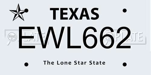 EWL662 Texas License Plate