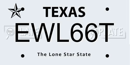 EWL66T Texas License Plate