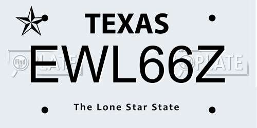 EWL66Z Texas License Plate