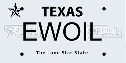 EWOIL Texas License Plate