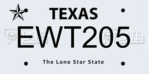 EWT205 Texas License Plate