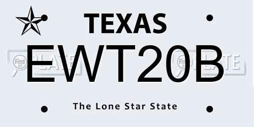 EWT20B Texas License Plate