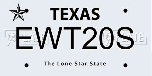 EWT20S Texas License Plate