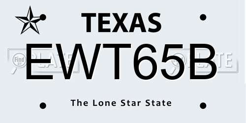 EWT65B Texas License Plate