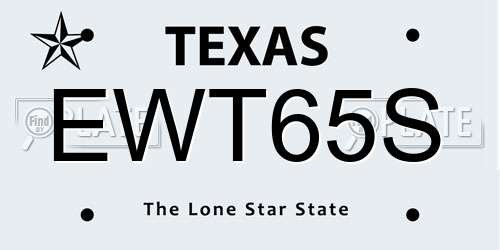 EWT65S Texas License Plate
