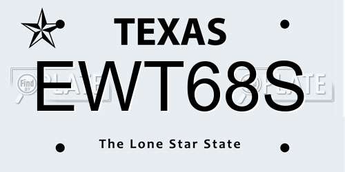 EWT68S Texas License Plate