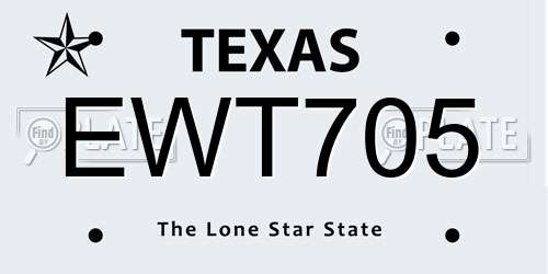 EWT705 Texas License Plate