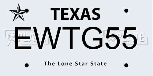 EWTG55 Texas License Plate