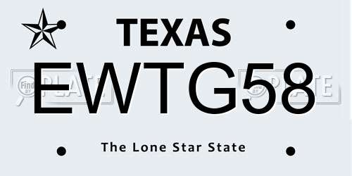 EWTG58 Texas License Plate