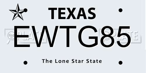 EWTG85 Texas License Plate