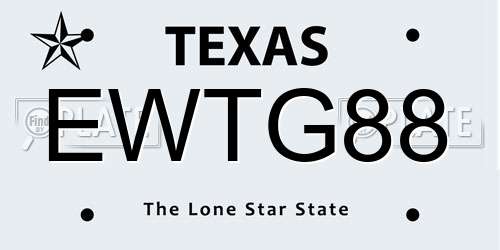 EWTG88 Texas License Plate