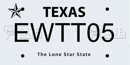 EWTT05 Texas License Plate