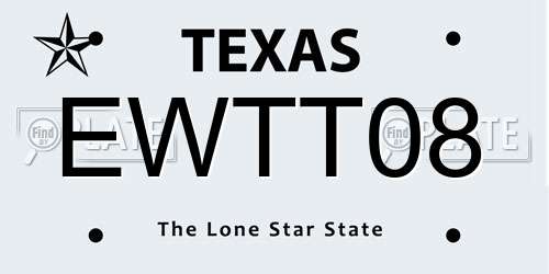 EWTT08 Texas License Plate