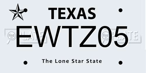 EWTZ05 Texas License Plate