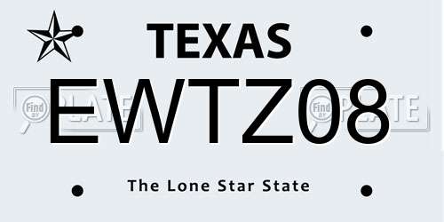 EWTZ08 Texas License Plate