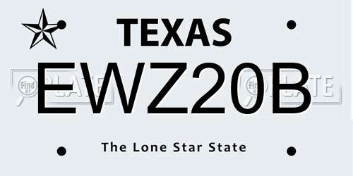 EWZ20B Texas License Plate