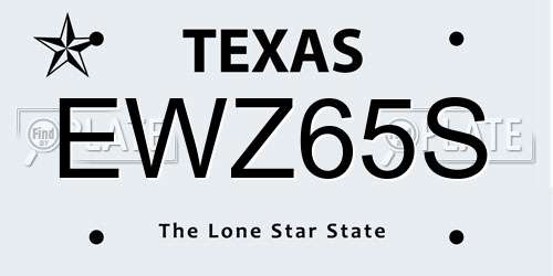 EWZ65S Texas License Plate