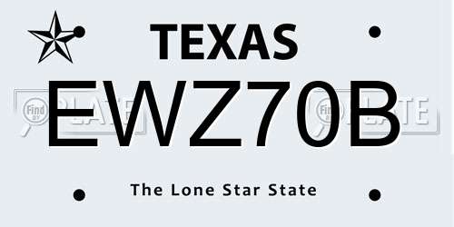 EWZ70B Texas License Plate