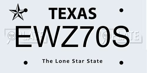 EWZ70S Texas License Plate