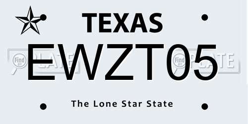EWZT05 Texas License Plate