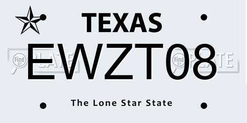 EWZT08 Texas License Plate