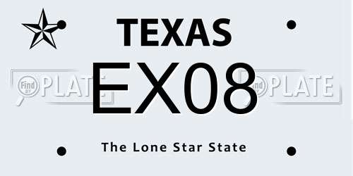EX08 Texas License Plate