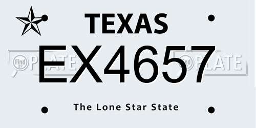 EX4657 Texas License Plate