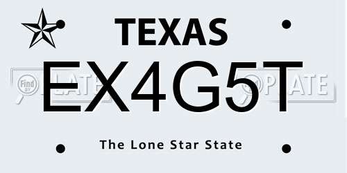 EX4G5T Texas License Plate