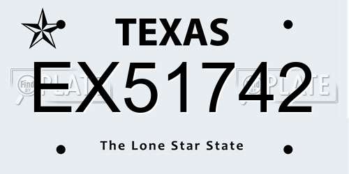 EX51742 Texas License Plate