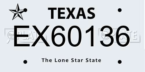 EX60136 Texas License Plate