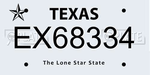 EX68334 Texas License Plate
