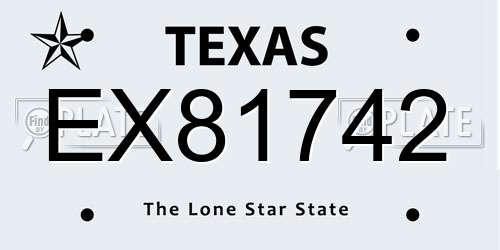 EX81742 Texas License Plate