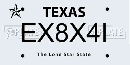 EX8X4I Texas License Plate