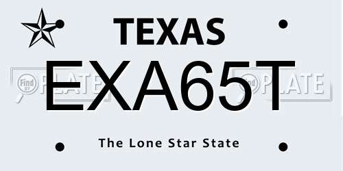 EXA65T Texas License Plate
