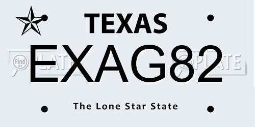 EXAG82 Texas License Plate