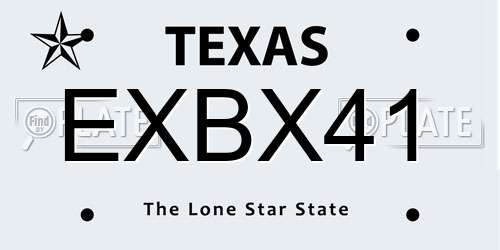 EXBX41 Texas License Plate