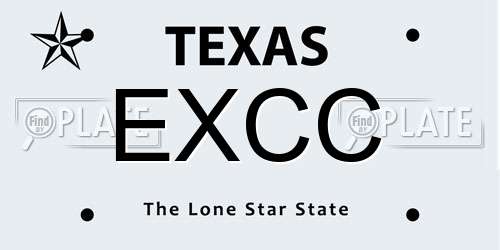 EXCC Texas License Plate