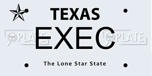 EXEC Texas License Plate