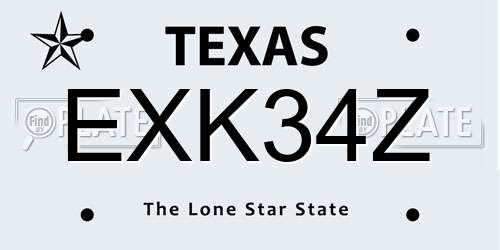 EXK34Z Texas License Plate
