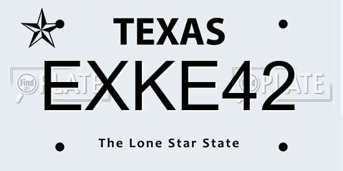EXKE42 Texas License Plate