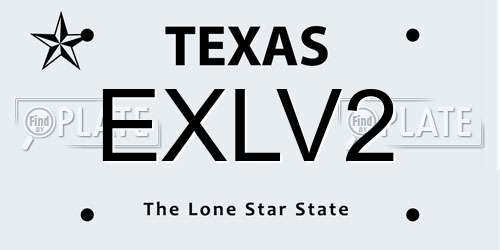EXLV2 Texas License Plate