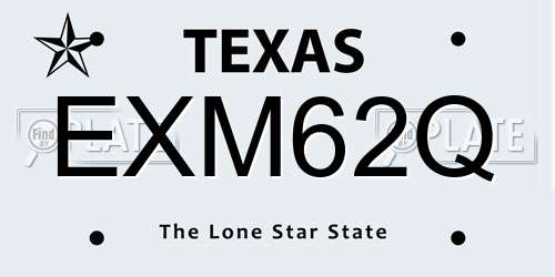 EXM62Q Texas License Plate