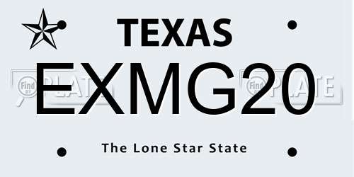 EXMG20 Texas License Plate