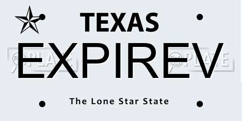 EXPIREV Texas License Plate