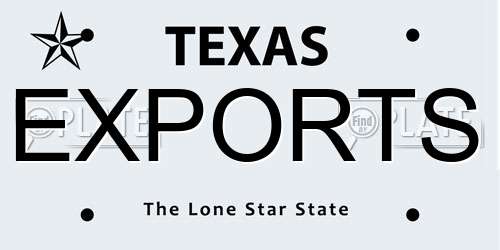 EXPORTS Texas License Plate