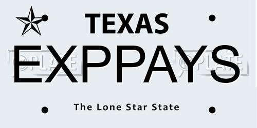EXPPAYS Texas License Plate