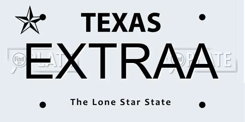 EXTRAA Texas License Plate