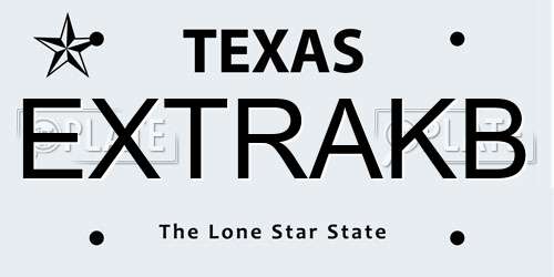 EXTRAKB Texas License Plate