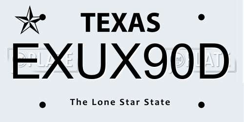 EXUX90D Texas License Plate
